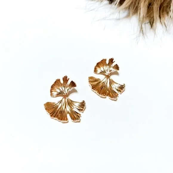 Ginkgo leaf earrings N8 - Picture 1 of 5